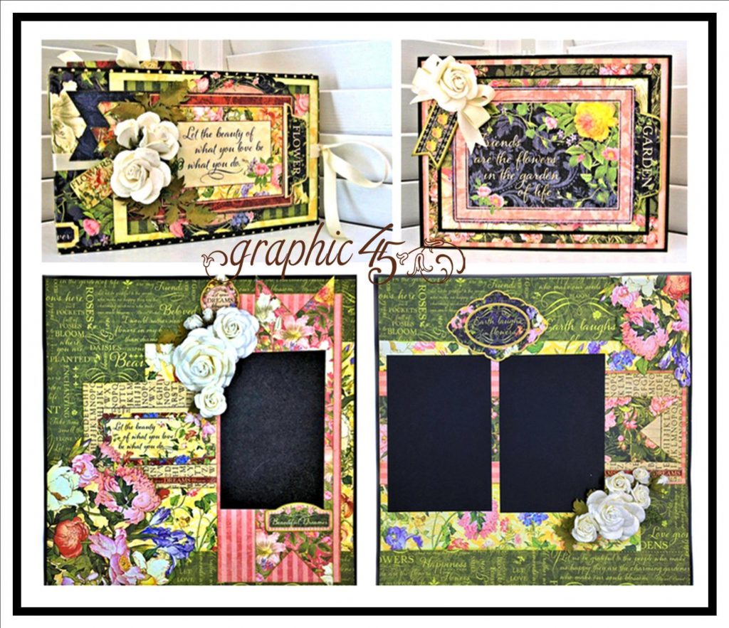 G45 Floral Shoppe Layout, Mini Album, Gift Card Holder