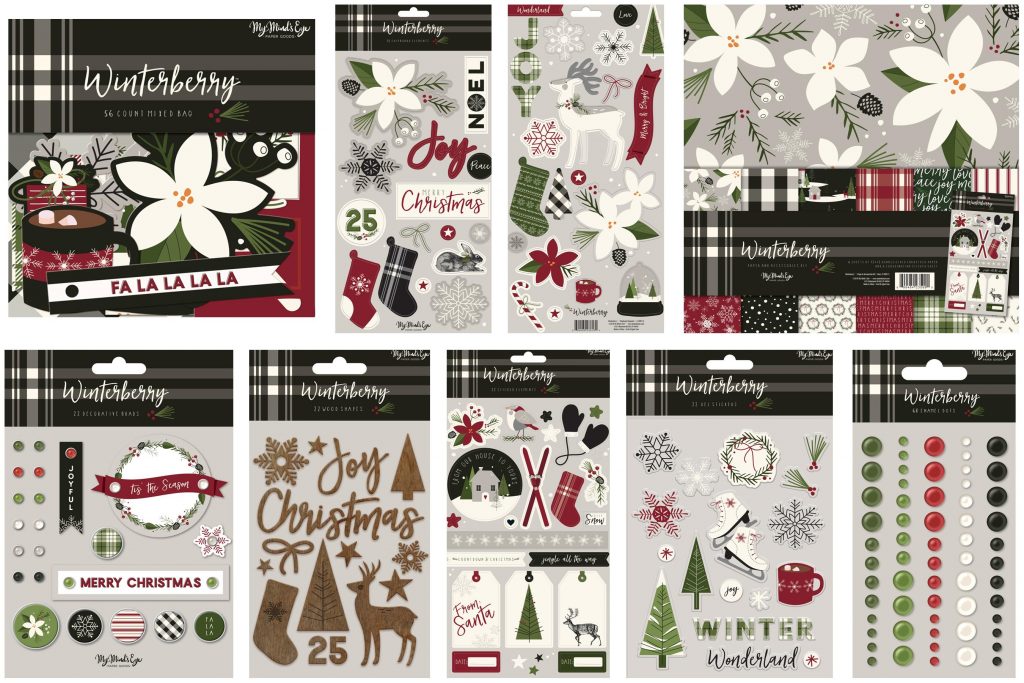 MME Winter Berry collage embellishments