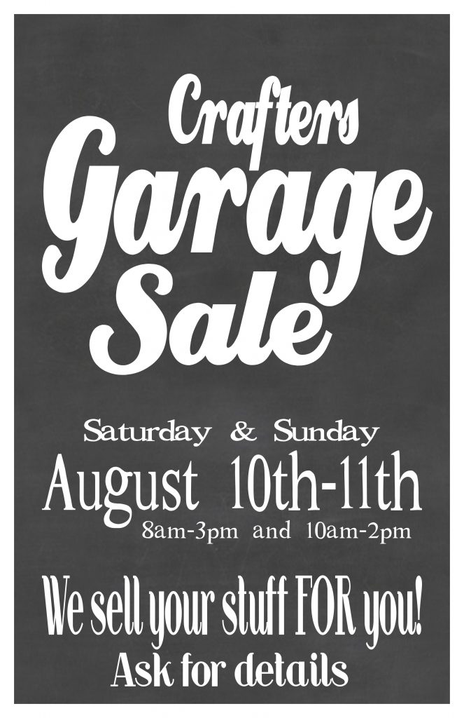 Garage Sale poster Aug 2019 11x17